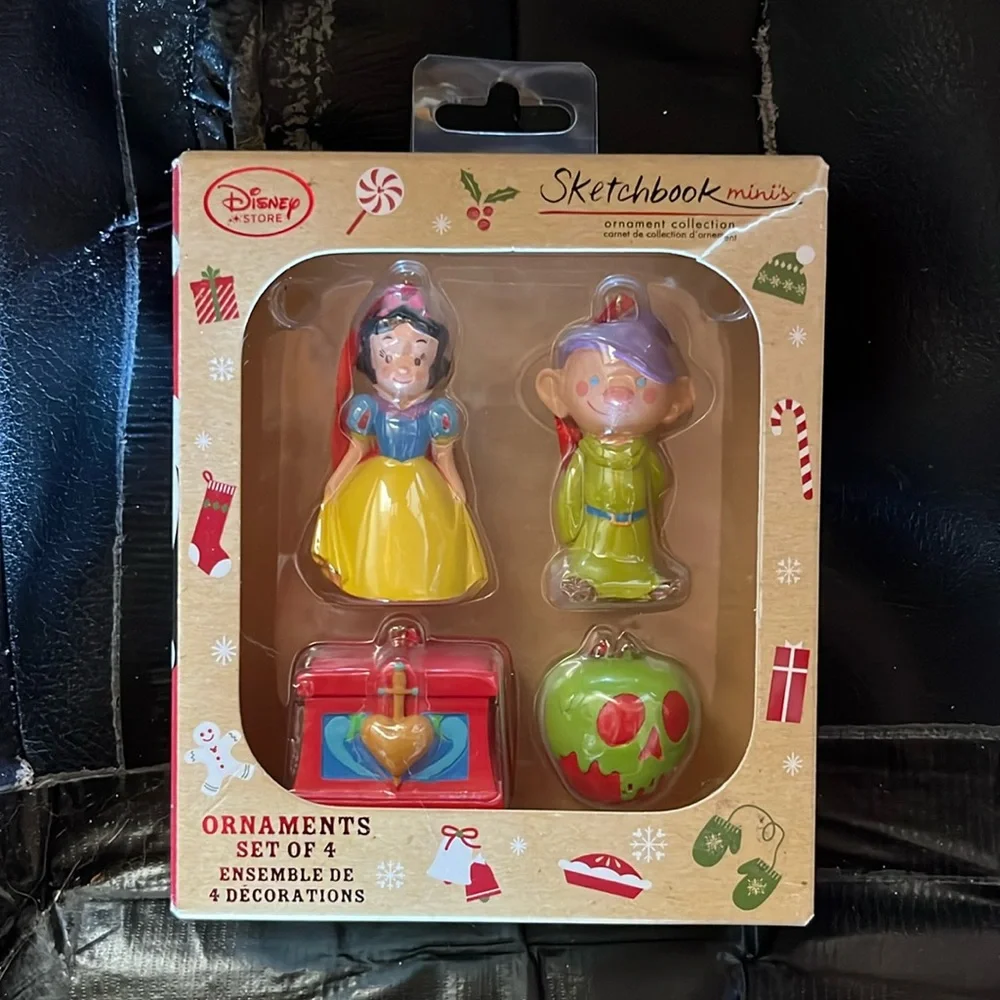 Disney Snow White set of four ornaments brand new